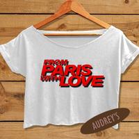 Women's Crop Tee Paris Love Shirt From Paris With Love Crop Top - Thumbnail 1