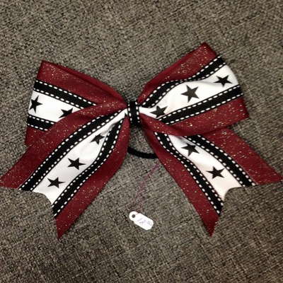 Glitter maroon with black stars and stitching - Thumbnail 3