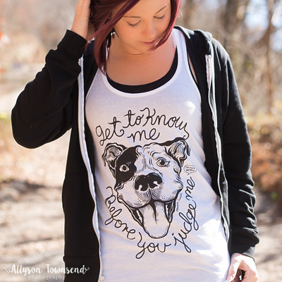 "get to know me" racerback tank