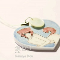 Kawaii Catboy Heart CHARM Manga Keychain - Thumbnail 3