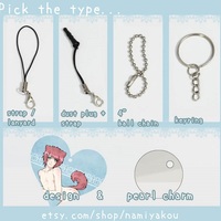 Kawaii Catboy Heart CHARM Manga Keychain - Thumbnail 4