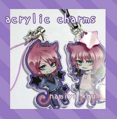 Cute Catboy CHARMS Kawaii Neko Boys "Miki and Ranmaru" Keychains