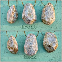 Handmade Unfinished Side Drilled Faceted Paper Mache Nugget Pendants, Set of 3 - Thumbnail 3