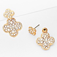 Christine Clover Double Earrings - Thumbnail 1