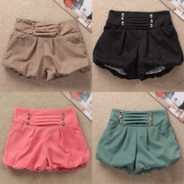 high waisted bubble shorts
