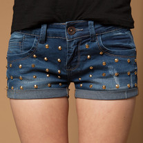 studded denim shorts