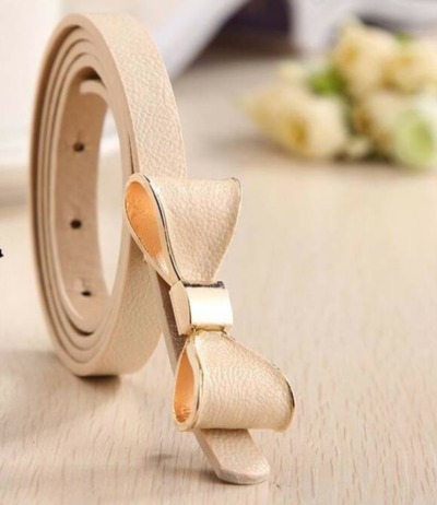 Skinny, Bow Accented Fashion Belt
