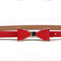 Skinny, Bow Accented Fashion Belt - Thumbnail 3