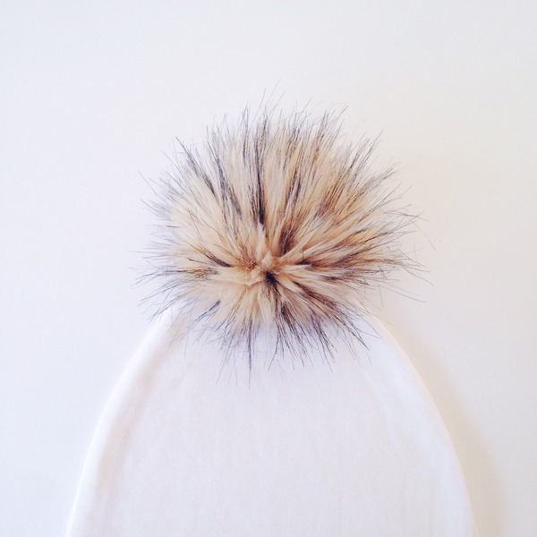 Ivory Pom Pom Beanie