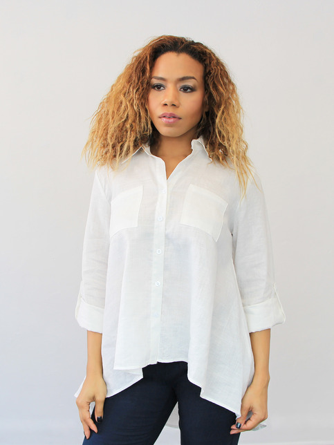 Linen Button Down - Pure White