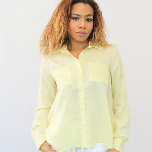 Linen Button Down - Canary Yellow