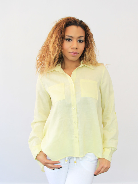 Linen Button Down - Canary Yellow