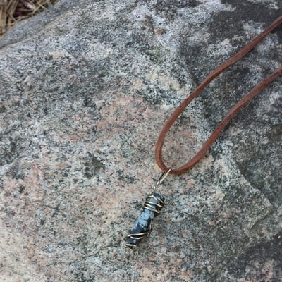 Snowflake obsidian necklace
