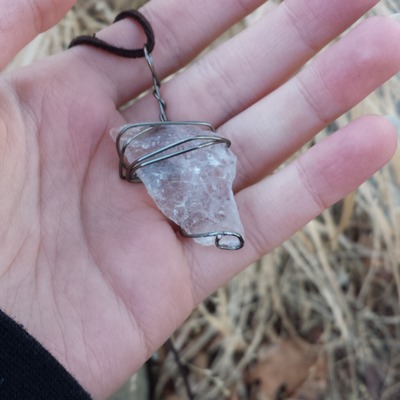 Small clear quartz pendant