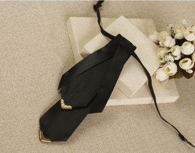 Black Rococo Men Knot Wedding Party Ascot Cravat Bow Necktie Neck Tie