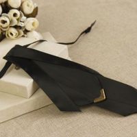 Black Rococo Men Knot Wedding Party Ascot Cravat Bow Necktie Neck Tie - Thumbnail 2