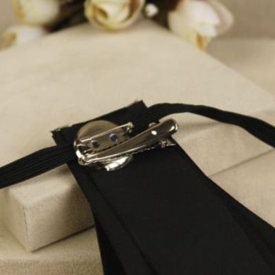 Black rococo men knot wedding party ascot cravat bow necktie neck tie