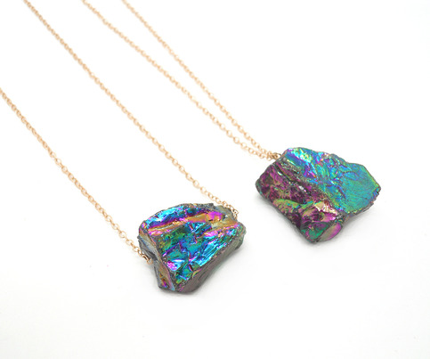 Aura Crystal Necklace // Rainbow Titanium Crystal