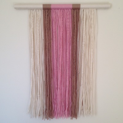Pink brown and cream wall hanging - Thumbnail 2
