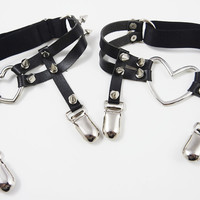 Heart ring metal silicone clip garter - Thumbnail 1