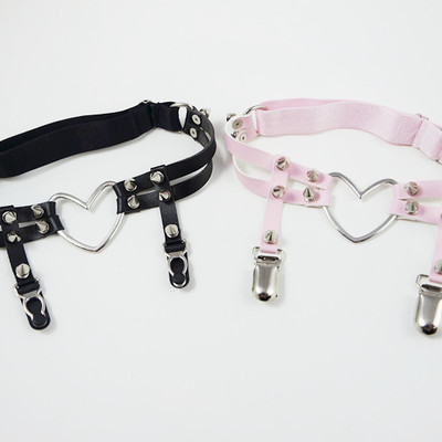 Heart ring metal silicone clip garter