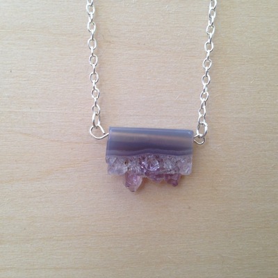 Simple amethyst gemstone necklace - Thumbnail 1