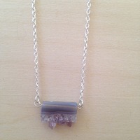 Simple Amethyst Gemstone Necklace - Thumbnail 1