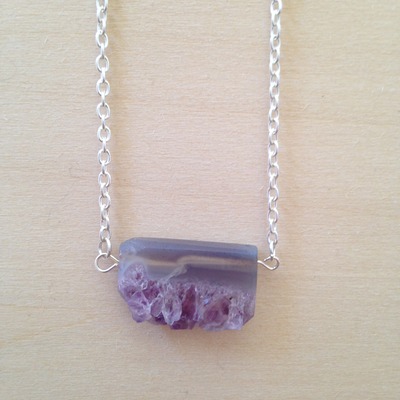 Simple amethyst gemstone necklace - Thumbnail 5