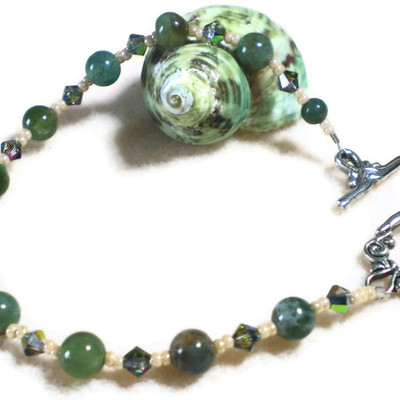 Jasper and crystal bracelet