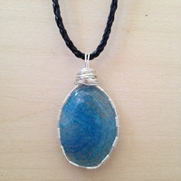 Agate Wire Wrapped Necklace - Thumbnail 1