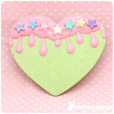 Drip Star Sprinkle Heart 2-Way Clip - Green