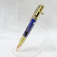 Blue Poplar Bolt Action Pen - Thumbnail 1