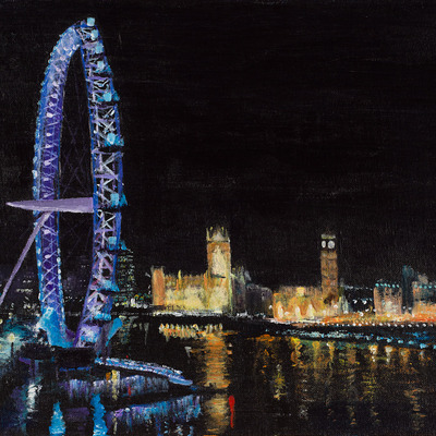 London waterline at night