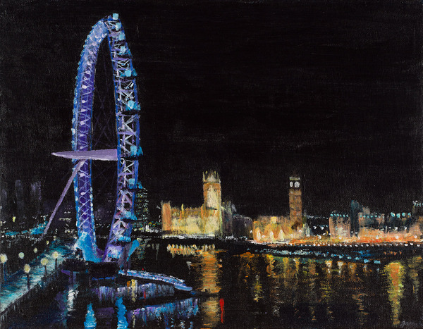 london waterline at night