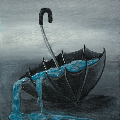 Painted over a blue sky