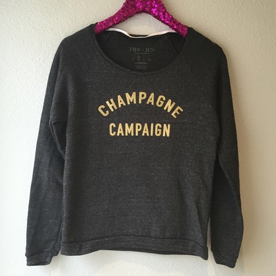 Glitter champagne campaign sweatshirt - Thumbnail 4