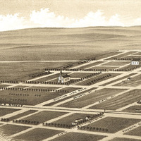Frederick, South Dakota in 1883 - Bird's Eye View, Aerial Panorama, Vintage, Antique Map, Reproduction, Giclée, Fine Art, Wall Art, History - Thumbnail 2