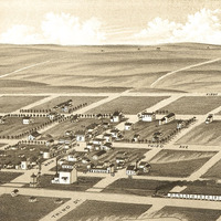 Frederick, South Dakota in 1883 - Bird's Eye View, Aerial Panorama, Vintage, Antique Map, Reproduction, Giclée, Fine Art, Wall Art, History - Thumbnail 1
