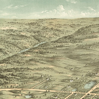 Clarksville, Tennessee in 1870 - Bird's Eye View, Map, Aerial, Panorama, Vintage, Antique, Fine Art, Wall Art, History - Thumbnail 3