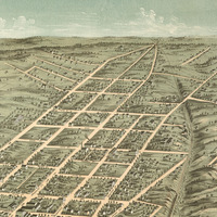 Clarksville, Tennessee in 1870 - Bird's Eye View, Map, Aerial, Panorama, Vintage, Antique, Fine Art, Wall Art, History - Thumbnail 4