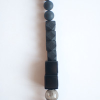 Square Glass Metal Cross Necklace NL0998 - Thumbnail 3