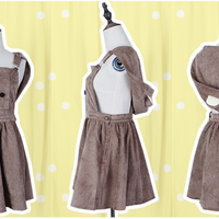 Cute Bear Embroidery Removable Ear Hat Lovely Braces Skirt - Thumbnail 1