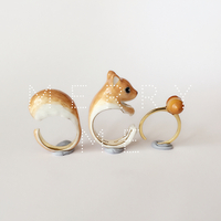 merryme Orange Squirrel 3-piece Ring Set - Thumbnail 1