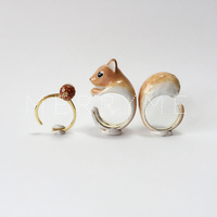 merryme Orange Squirrel 3-piece Ring Set - Thumbnail 2