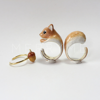 merryme Orange Squirrel 3-piece Ring Set - Thumbnail 3