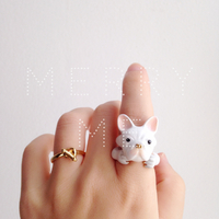 merryme French Bulldog "Pinky" 3-piece Ring Set - Thumbnail 1