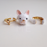 merryme French Bulldog "Pinky" 3-piece Ring Set - Thumbnail 2