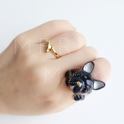merryme French Bulldog "Bull" 3-piece Ring Set