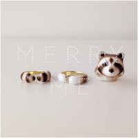 merryme Raccoon 3-piece Ring Set - Thumbnail 1