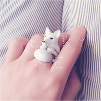 merryme White Fox 3-piece Ring Set - Thumbnail 1